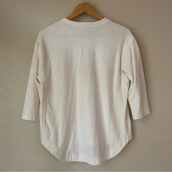 MADEWELL Libra 3/4 Sleeve Lace Up Tee Cream Women’s XS - Picture 2 of 8